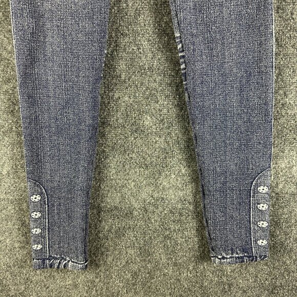P2 Pink Pump Fleece Lined Leggings Womens Small Pullon Pant Blue Jean Look - Picture 2 of 7